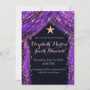 Invitation Arabian Nights Purple & Gold Mariage virtuel