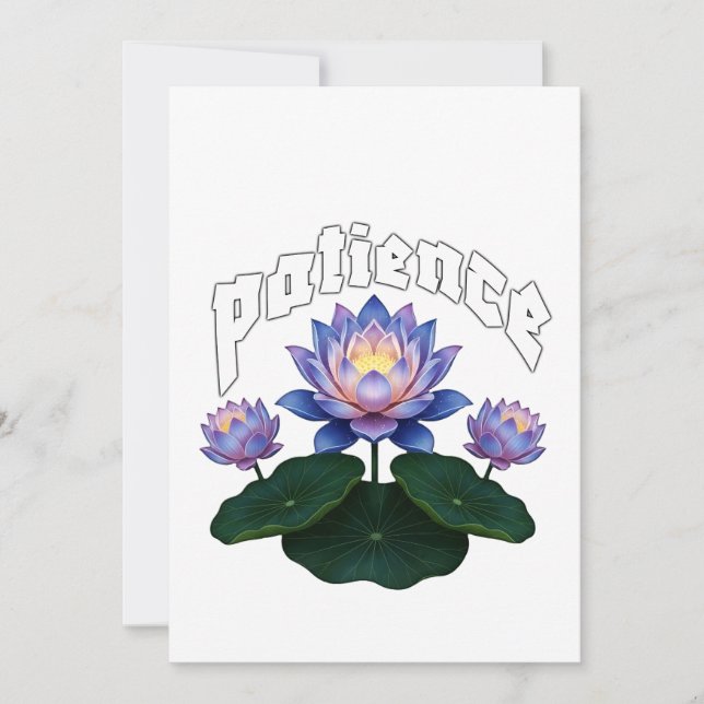 Invitation Arabic Calligraphy Sabr Patience - Zen Lotus Flowe (Devant)