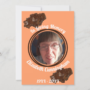 Invitation Aragonite Crystal Memory Poem Photo Memorial Card