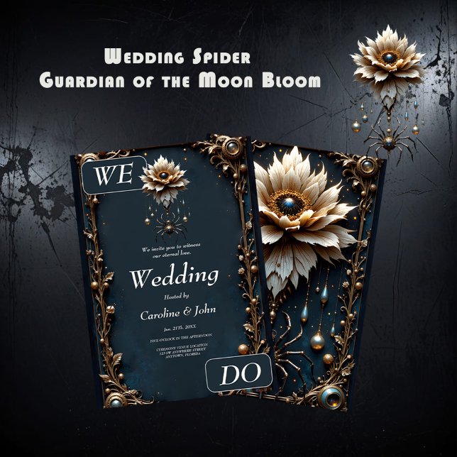 Invitation Araignée de Mariage – Gardienne de la Fleur de Lun (Créateur téléchargé)