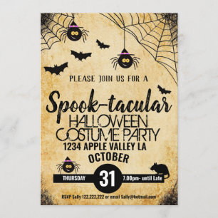 Invitation araignée éffrayant halloween parti spook-taculaire