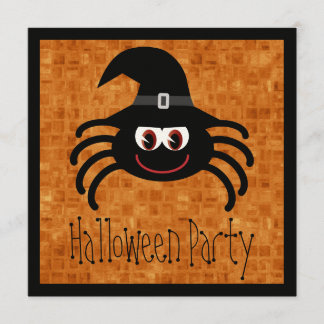 Invitation Araignée mignonne de Halloween de bande dessinée