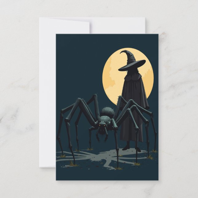 Invitation Araignée, Sorcière, Et Ombre de Clair de Lune (Devant)