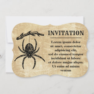 Invitation Araignée vintage suspendue de la branche