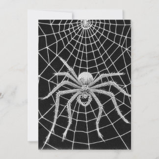 Invitation Araignée vintage tissant une toile