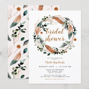 Invitation Arbor - Bohème - Bohème de plumes de verdure