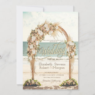 Invitation Arbor de mariage de plage Roses Mariage