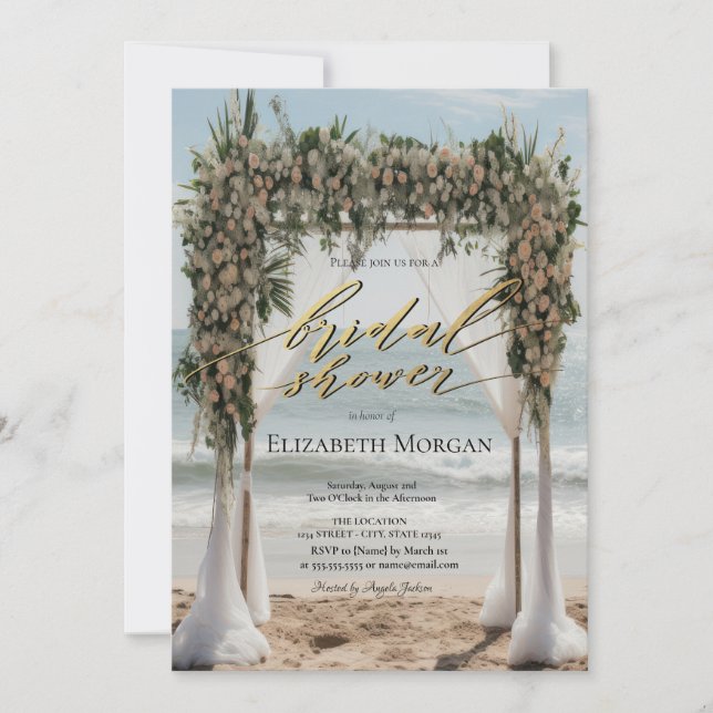 Invitation Arbor Floral de Plage Tropicale (Devant)