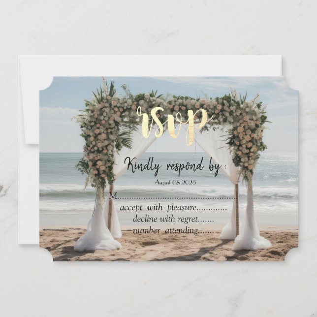 Invitation Arbor floral de plage tropicale RSVP (Devant)