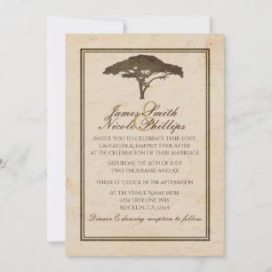 Invitation Arbre Acacia Safari Africain Mariage Vintage