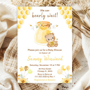 Invitation Arbre Attend Chéri Ours Baby Shower