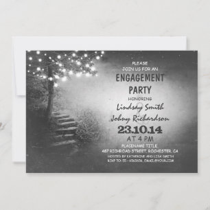 Invitation arbre avec lumières à cordes fête d'engagement rus