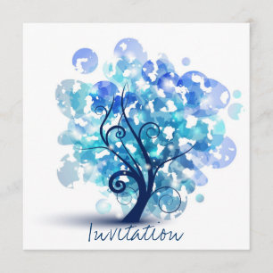 Invitation Arbre bleu
