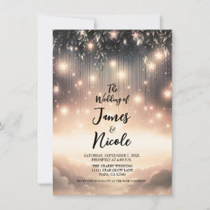 Invitation Arbre céleste enchanté Étoiles et nuages mariage