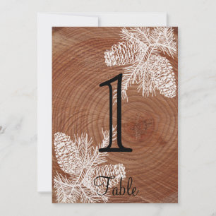 Invitation Arbre Cercles Mariage campagnard rustique Numéro d