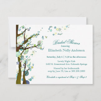 Invitation Arbre Chic Fête des mariées blanche