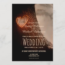 Arbre Coeur sculpté Rustique et mariage vintage