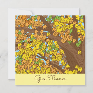 Invitation Arbre d'automne coloré personnalisé Remerciez