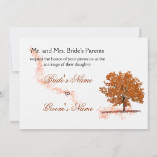 Invitation Arbre d'automne Mariage-rouille