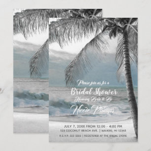 Invitation Arbre de coco de palmier blanc Plage Baby Shower d