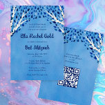 Invitation Arbre de la vie étoiles Custom Bat Bar Mitzvah QR<br><div class="desc">Carte parfaite pour annoncer un bat mitzvah, bar mitzvah ou une autre célébration juive ! L'art fait main pour vous ! ENTIÈREMENT PERSONNALISABLE ! Cliquez sur "Personnaliser" ci-dessus pour modifier le texte et ajouter votre lien au code QR au verso. Cliquez sur "modifier à l'aide de l'outil de conception" pour...</div>