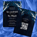 Invitation Arbre de la vie étoiles Custom Bat Bar Mitzvah QR<br><div class="desc">Carte parfaite pour annoncer un bat mitzvah, bar mitzvah ou une autre célébration juive ! L'art fait main pour vous ! ENTIÈREMENT PERSONNALISABLE ! Cliquez sur "Personnaliser" ci-dessus pour modifier le texte et ajouter votre lien au code QR au verso. Cliquez sur "modifier à l'aide de l'outil de conception" pour...</div>