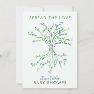Invitation Arbre de l'amour Sérieux Baby shower personnalisé