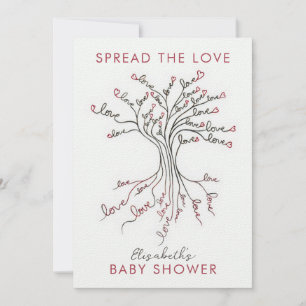 Invitation Arbre de l'amour Sérieux Baby shower personnalisé