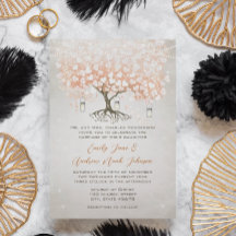 Arbre de mariage au cœur de corail clair