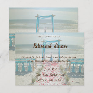 Invitation Arbre de mariage sur la plage Dîner de répétition