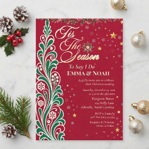 Invitation Arbre de Noël, C'est la Saison de Dire Oui Mariage