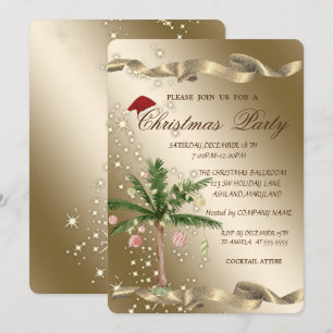 Invitation Arbre de Noël chic en palmier Fête de Noël d'entre