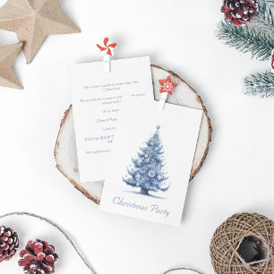 Invitation Arbre de Noël dans Delft Blue personnalisable
