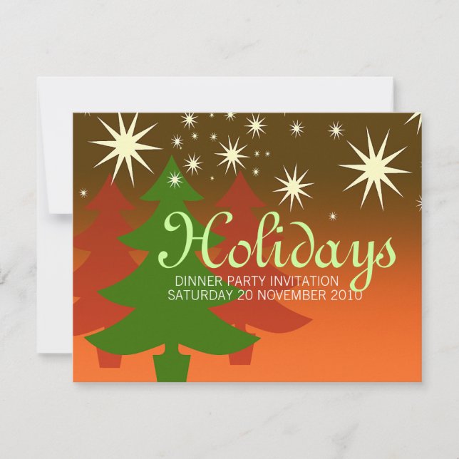 Invitation Arbre de Noël Étoile Étincelante personnalisée Inv (Devant)