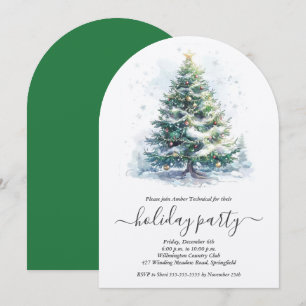 Invitation Arbre de Noël Fête de Fêtes sous la Neige