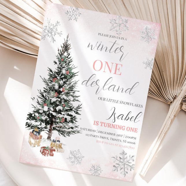 Invitation Arbre de Noël Hiver Onderland Anniversaire (Créateur téléchargé)