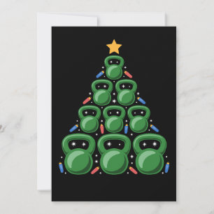 Invitation Arbre de Noël Kettlebell Gym Fitness Entraînement