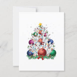 Invitation arbre de noël lumineux de bowling drôle xmas amour