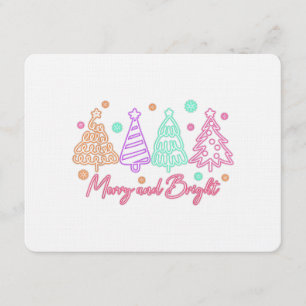 Invitation Arbre de Noël néon joyeux et lumineux de Noël