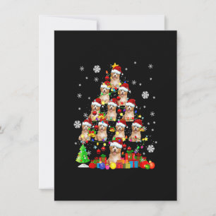 Invitation Arbre de Noël Père Noël Cavapoo Lumières de Noël S