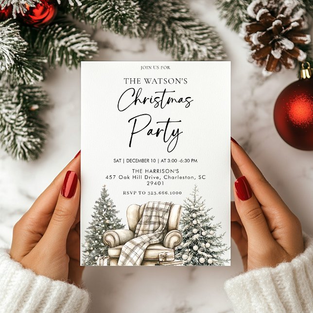 Invitation Arbre de Noël rustique (Créateur téléchargé)