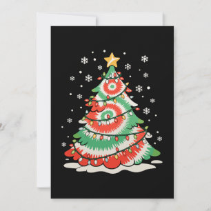 Invitation Arbre de Noël Tie Dye Xmas Vibes Rétro Joyeux Noël