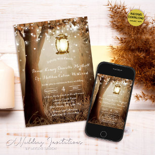 Invitation Arbre de Pays Moderne Lumières Mariage rustique