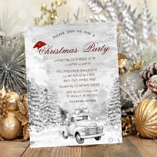 Invitation Arbre de pin de voiture Neige Forêt Noël