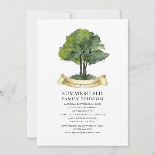 Invitation Arbre de Réunion de Famille Moderne Typographie Aq