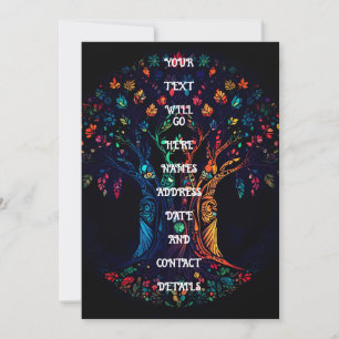 Invitation Arbre de vie dans la couleur de mosaïque en verre