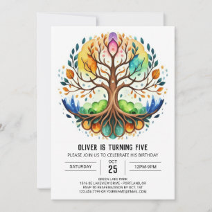 Invitation Arbre de vie élégant enchanté Anniversaire