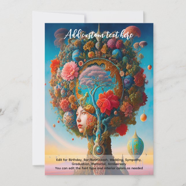 Invitation Arbre de vie mystique de l'art sacré Rêveur spirit (Devant)