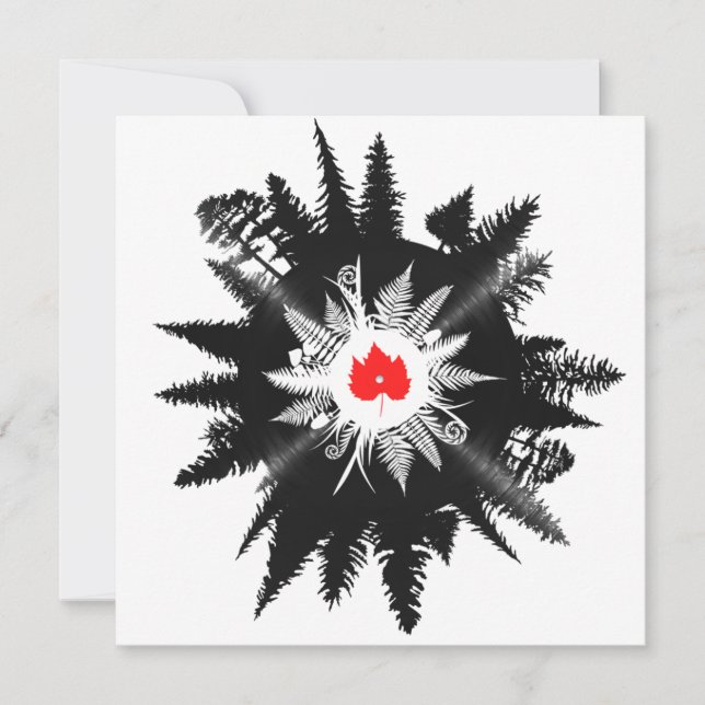 Invitation Arbre de vinyle feuille Plante de l'érable foresti (Devant)