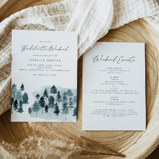 Invitation Arbre d'hiver en pin rustique bleu EGRET Enterreme